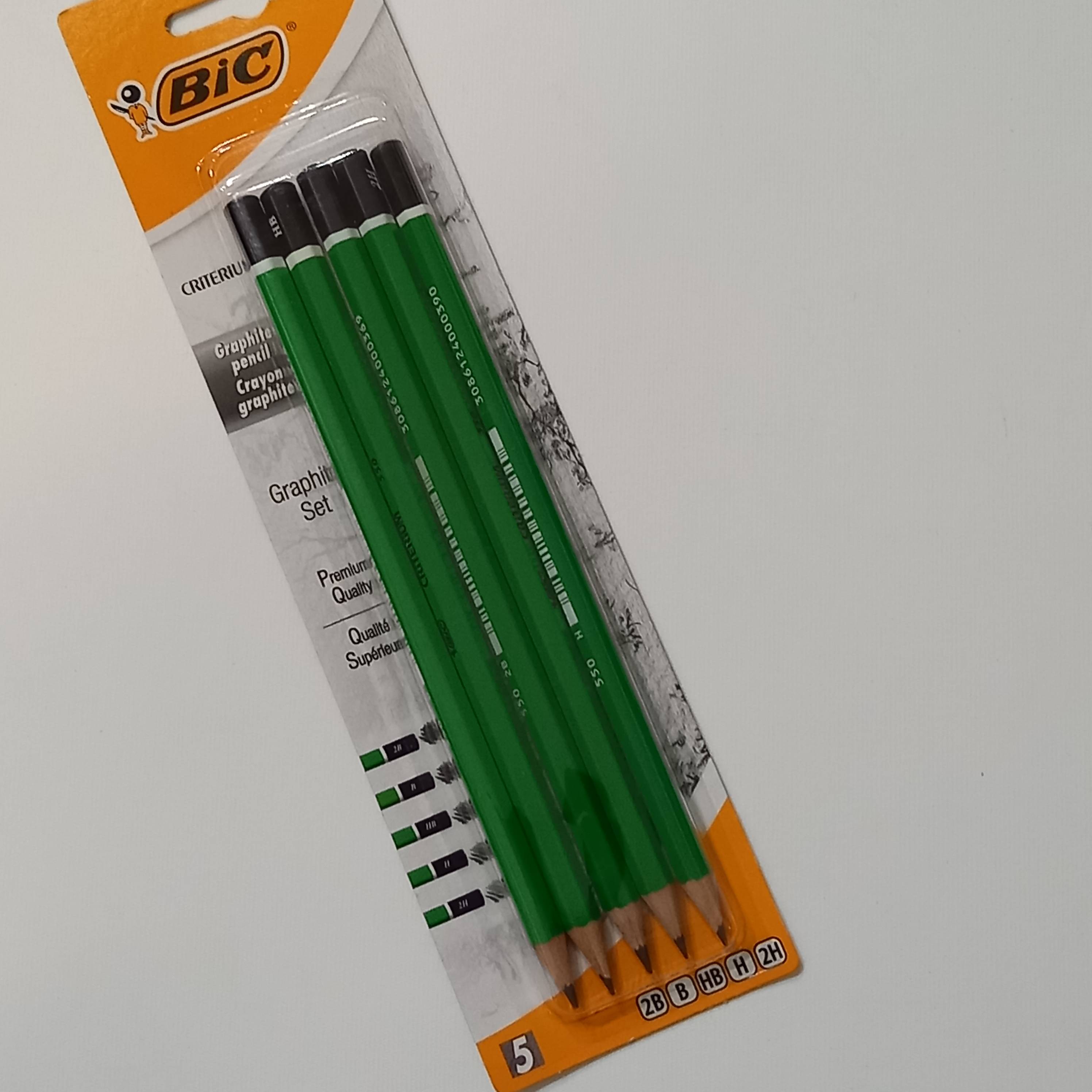 Lot de 5 BIC, crayons graphites critériums 550 de duretés différentes