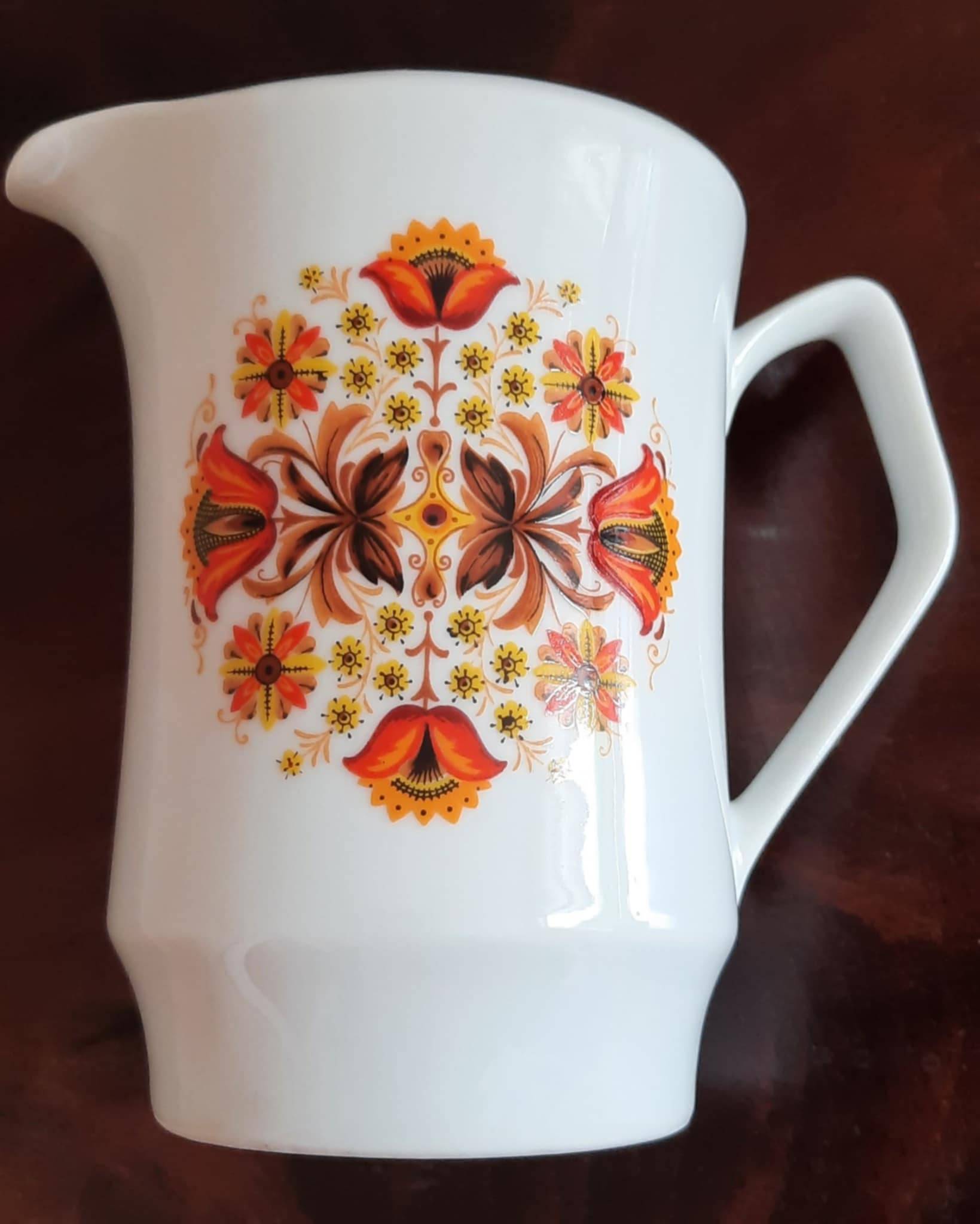 Crémier, pot à lait Vintage 1970, Porcelaine Vercor Italie, orange, neuf