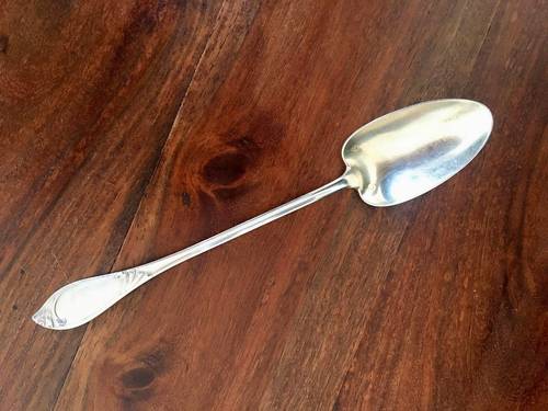 Cuillère de service à sucre en argent massif XIXe