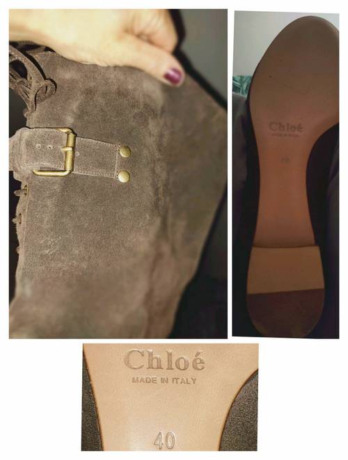 Cuissardes plates NEUVES, nubuck, CHLOÉ, T40