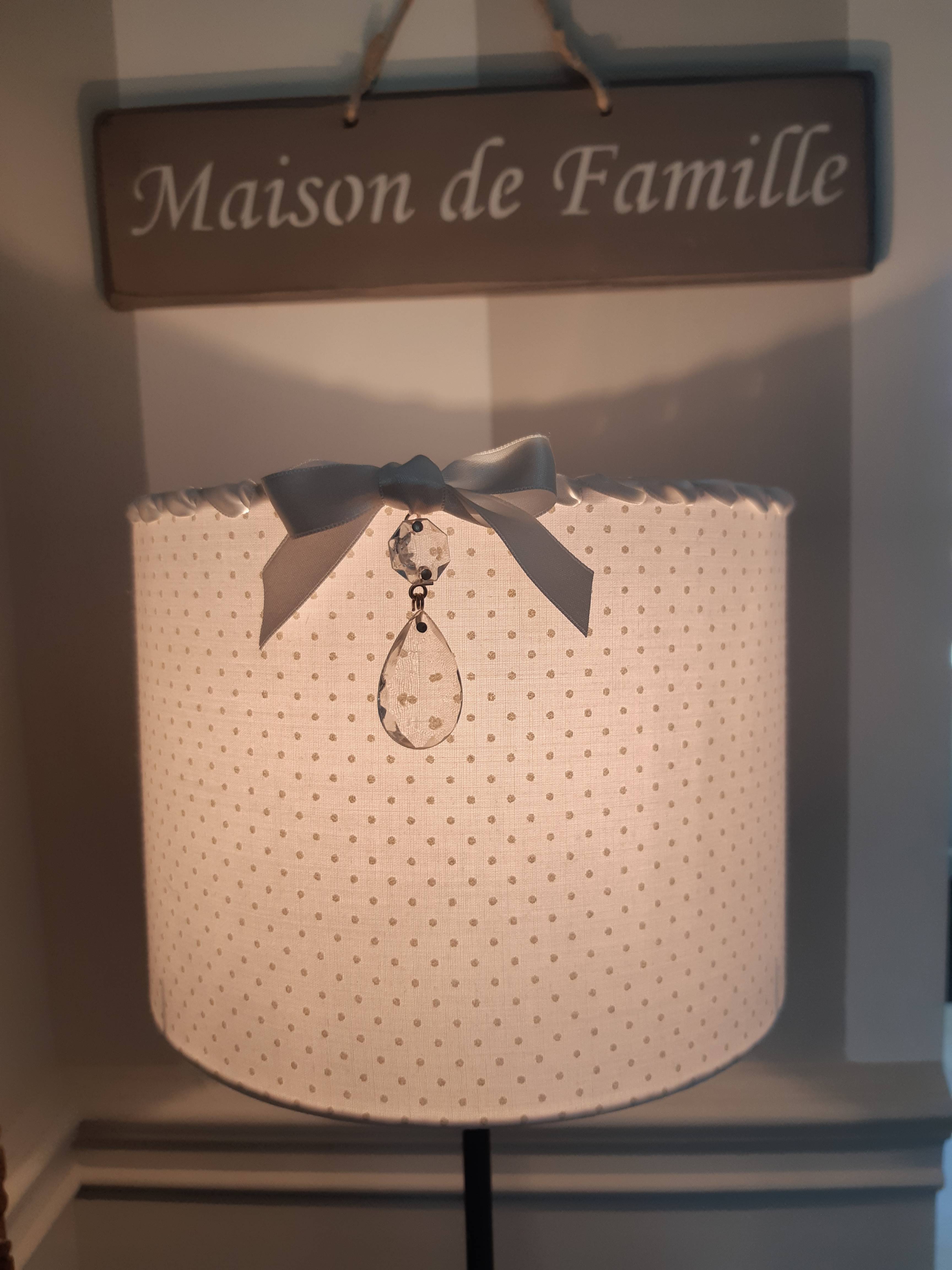 Vends abat-jour cylindrique plumeti blanc