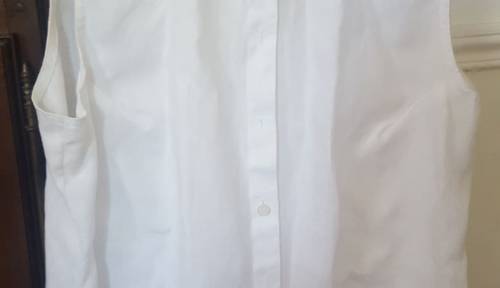 Chemise lin sans manche col mao taille 52