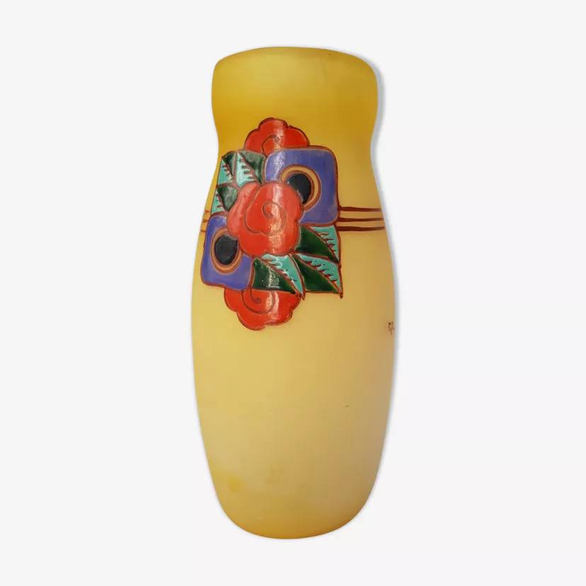 Vends vase art décoratif à motif floral
