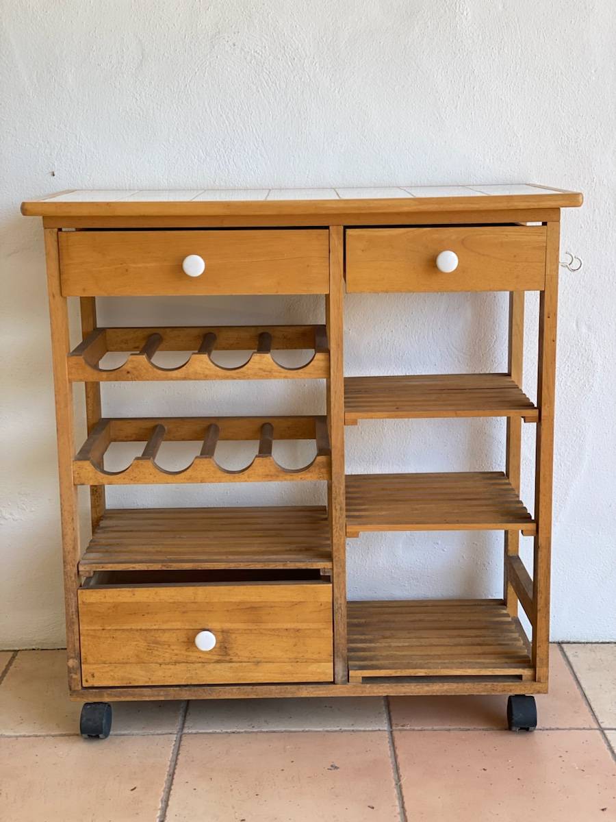 Desserte à roulettes vintage 35x80x85cm