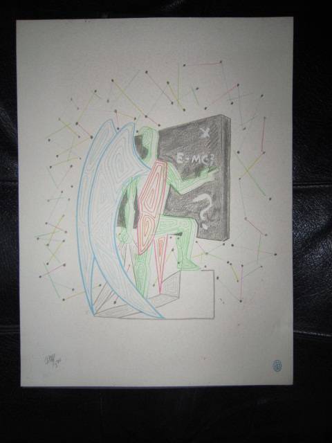 Lithographie ange E=MC² Jean Cocteau