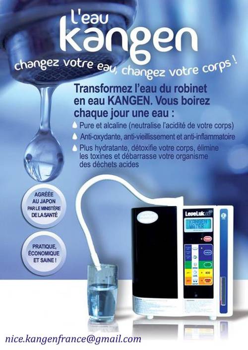 Fontaine à eau Kangen (alcaline, filtrée, hydrogénée)