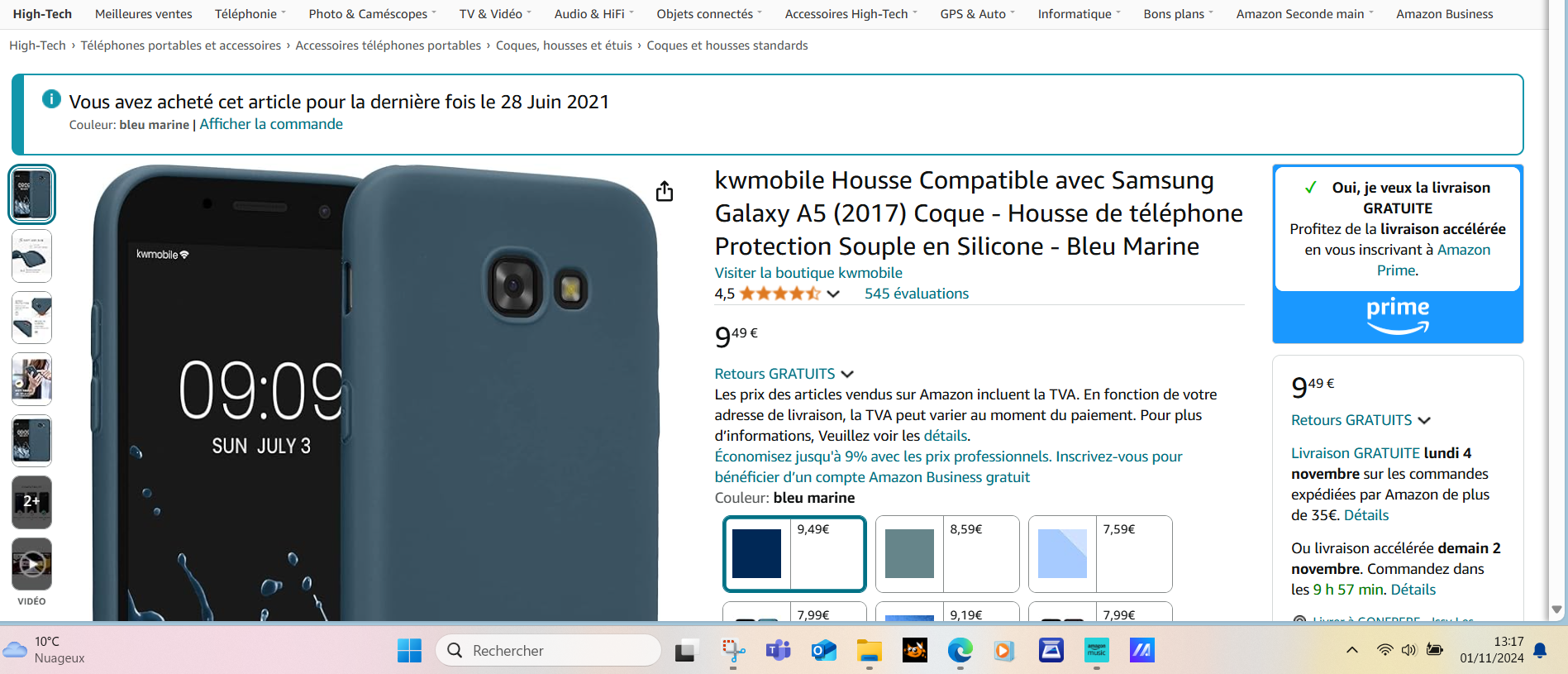 Donne coque de téléphone protection souple en silicone - kwmobile pour Samsung Galaxy A5 (2017)
