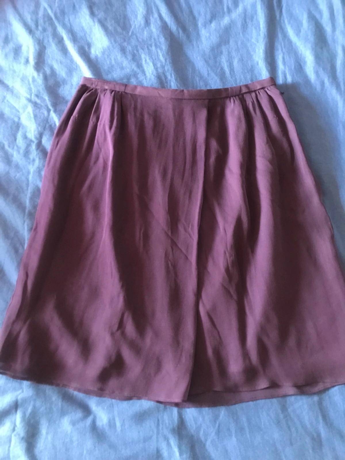 Jupe doublée en mousseline violet en excellent état - Taille S