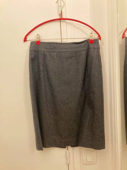 Jupe droite gris chiné T40