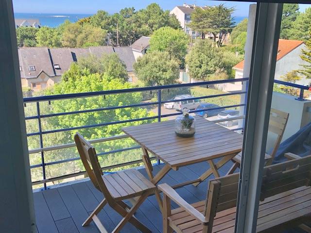 Loue appartement duplex vue mer et tennis à 50m de la plage de Bonne Source à Pornichet - 2 couchages