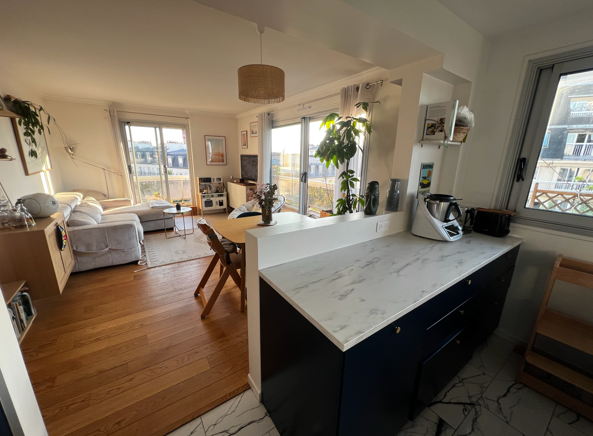 Loue appartement Paris Montmartre-Batignolles - Terrasse - Vue Paris - Tour Eiffel - 2 chambres, 5 couchages
