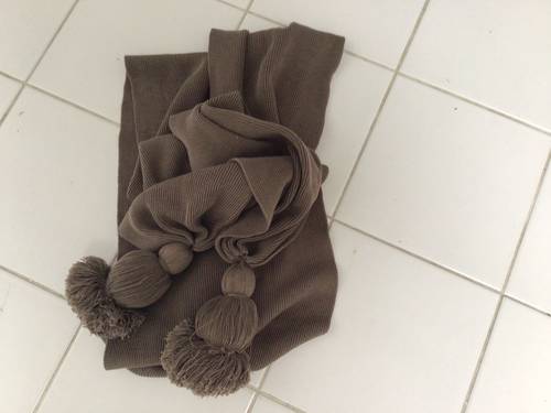Écharpe taupe en maille de coton Sonia Rykiel