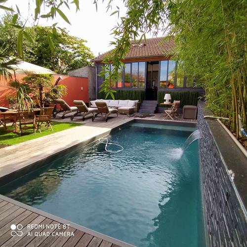 Loue 22 août maison avec jardin piscine 8 couchages 4 chambres à Bordeaux (33)