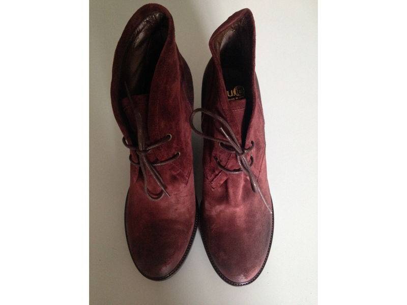 Bottines "Fru.it" véritable cuir bordeaux T41 neuves