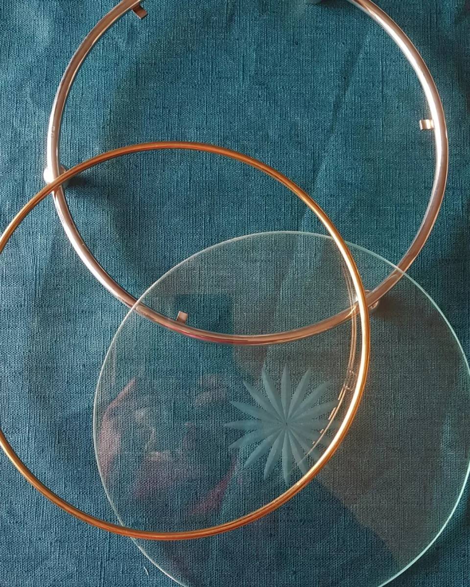 Dessous de Plat Vintage en Métal Argenté avec Chouette de Leonard, Italie en vente sur