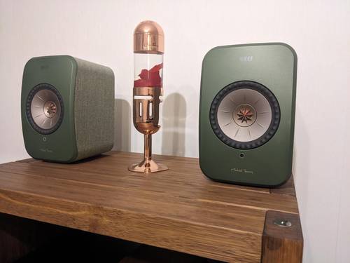 Enceintes actives KEF LSX vert olive -1ère génération- excellent état