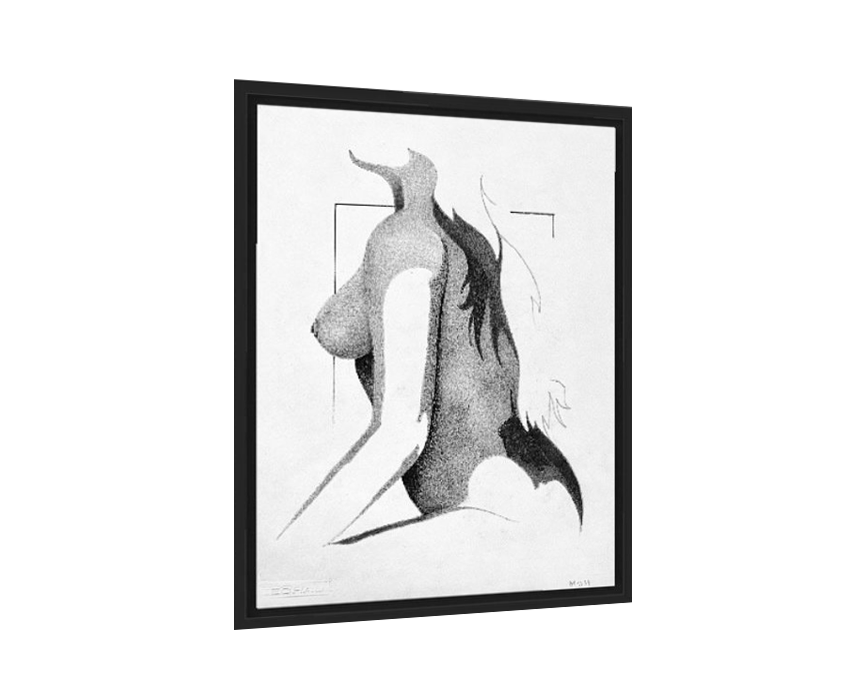 Encre de Chine • Femme Nue • Eugène Eechaut • Art Fantastique • 1984