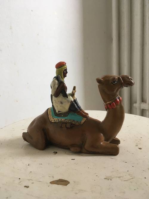 Encrier orientaliste en métal polychrome