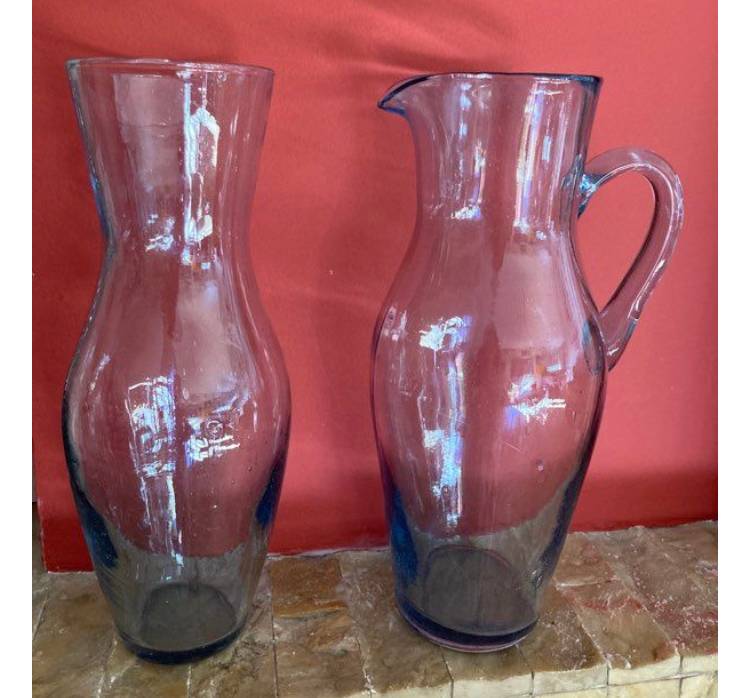Biot pichet vin et carafe eau bleu