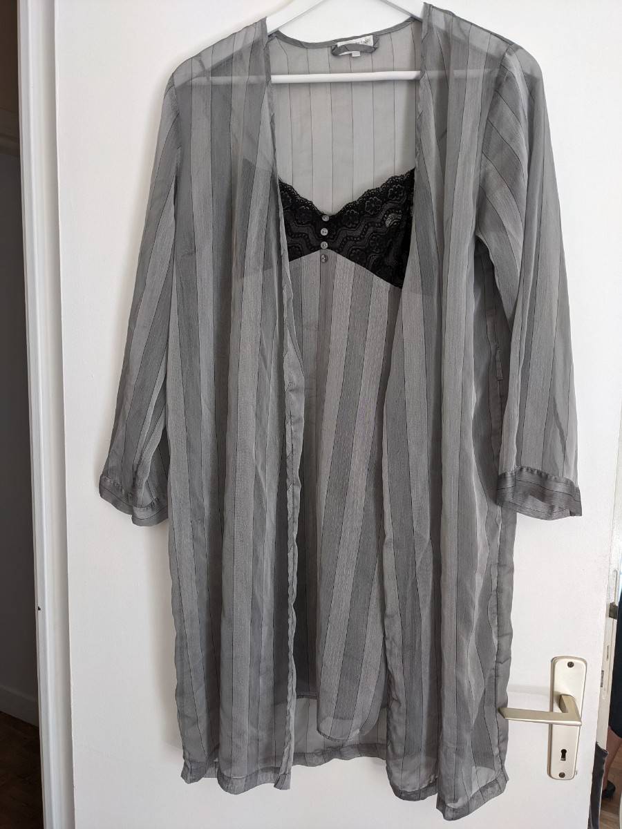 Ensemble nuisette et kimono gris Darjeeling T36
