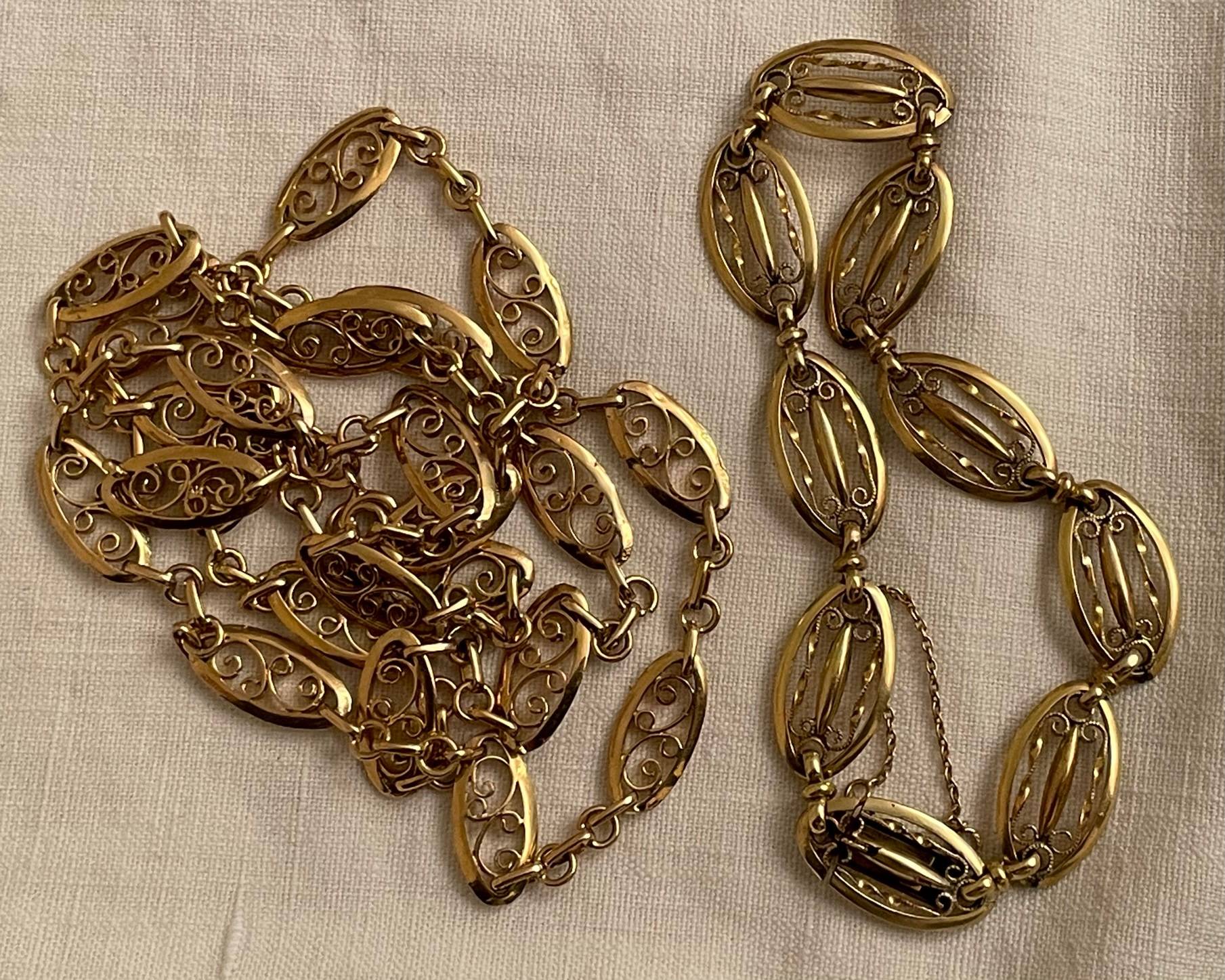 Ensemble plaqué or collier + bracelet