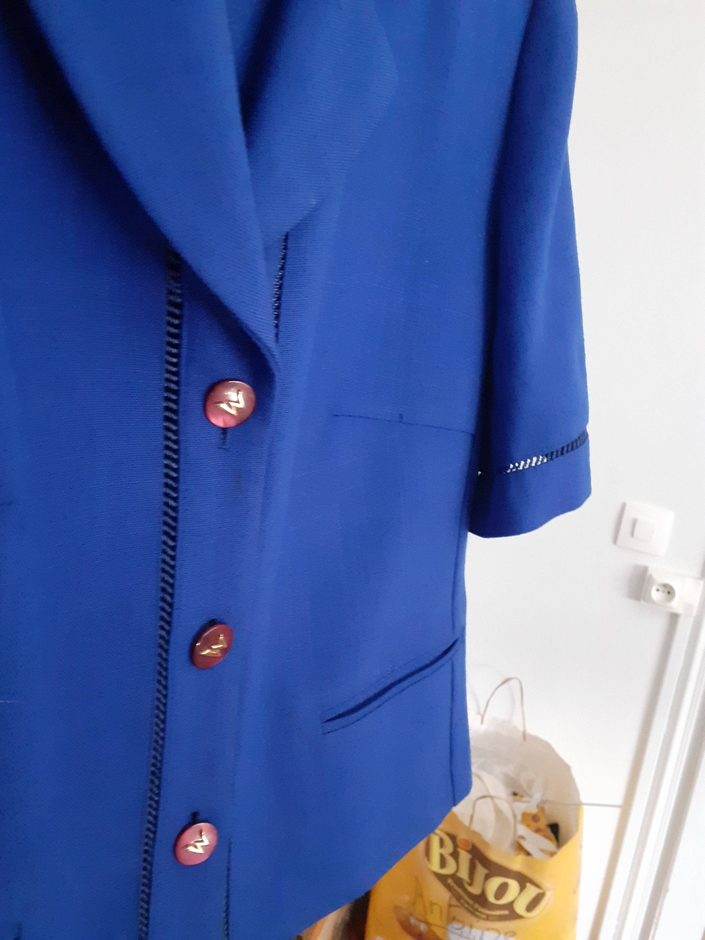 Vends ensemble "Weill" veste/jupe bleu outre-mer - Taille XXL