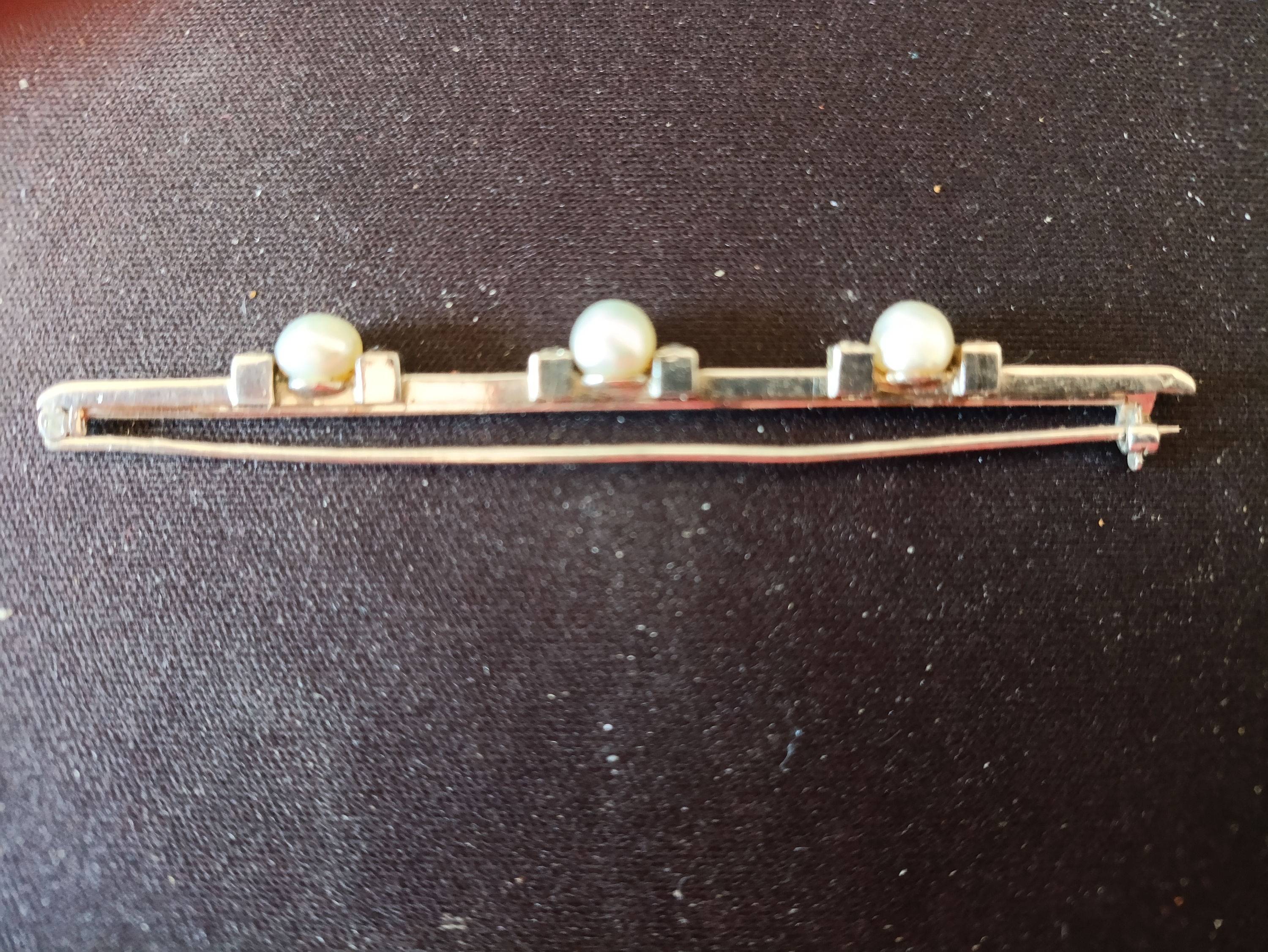 Épingle de cravate argent avec 3 petites perles