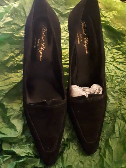 Escarpins Clergerie en daim noir - Pointure 39
