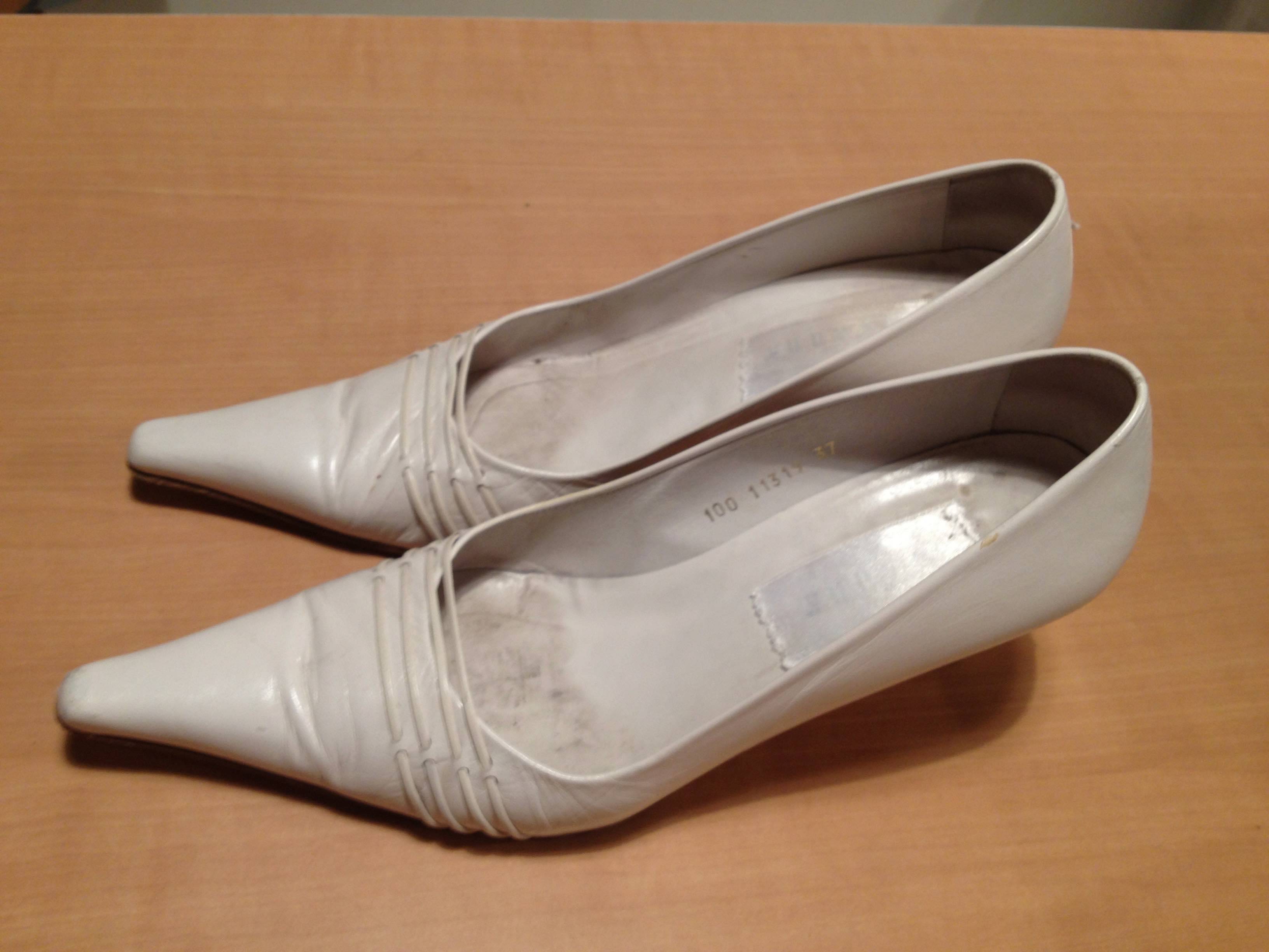 Escarpins Femmes André Blancs - Taille 37, Talon Moyen, Cuir, Neufs