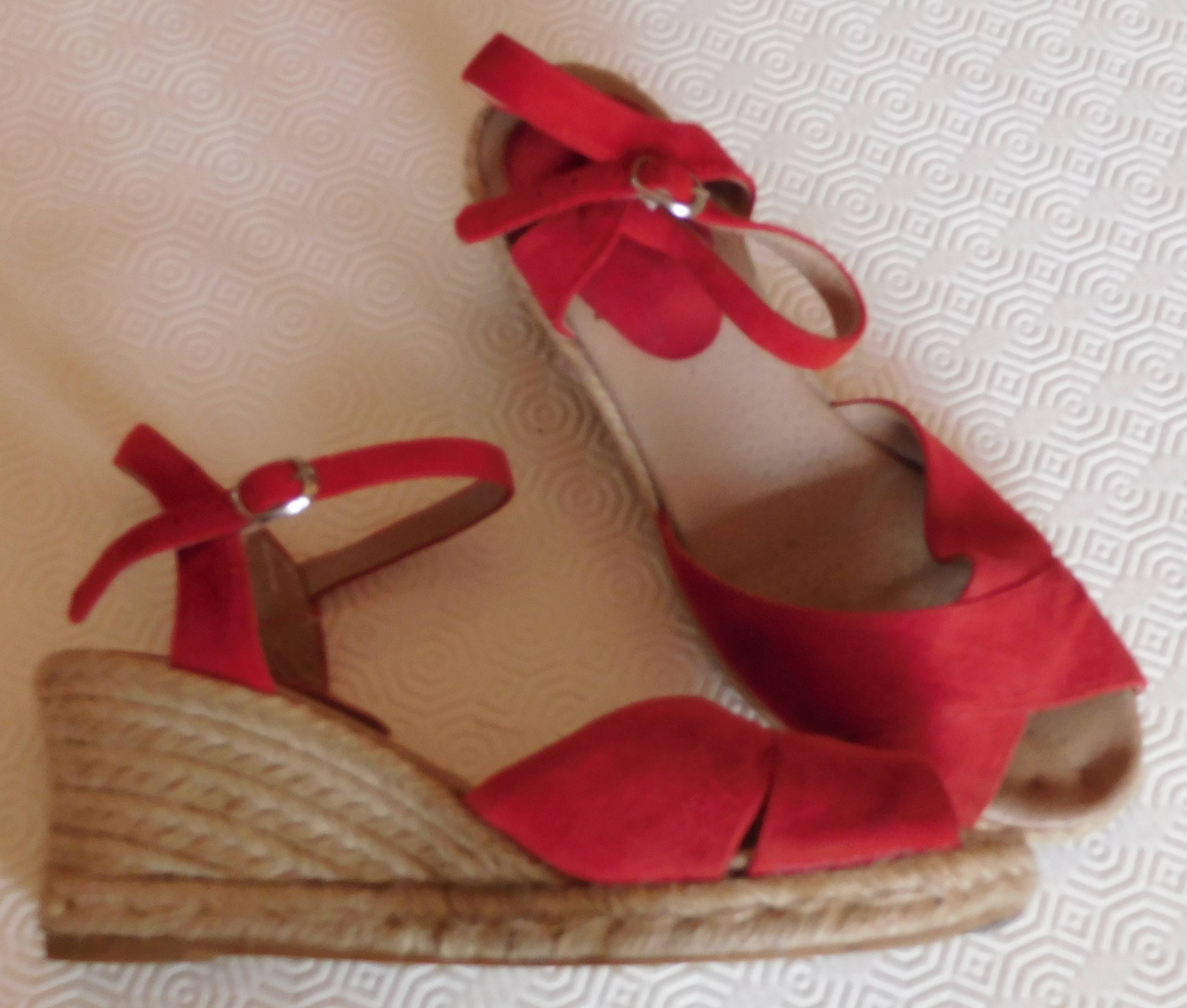 Espadrilles compensées (rouge) - Taille M