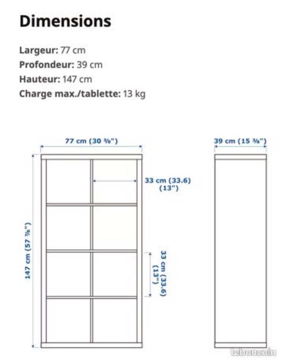 Étagères kallax (expedit) IKEA 8 cases noir sur Gens de Confiance