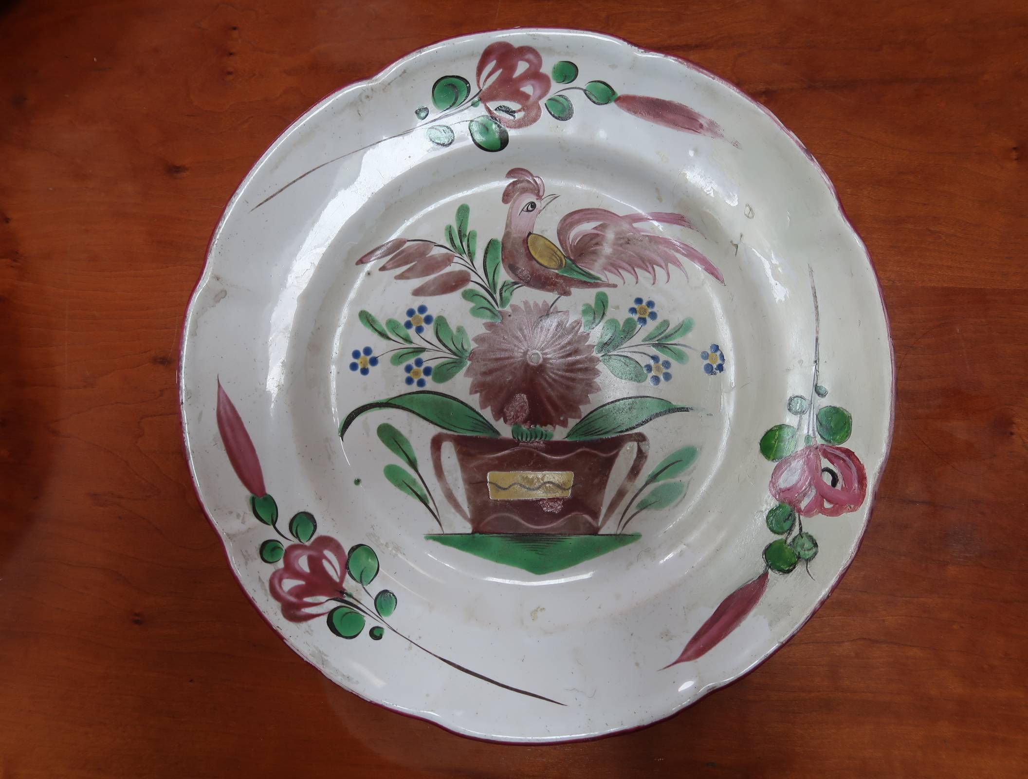 Faïence des Islettes. 4 assiettes et 1 plat