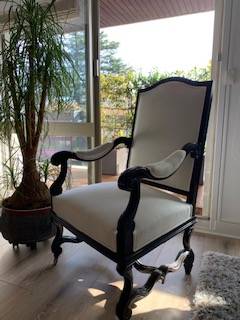 Fauteuils anglais double cannage avec coussins | Selency