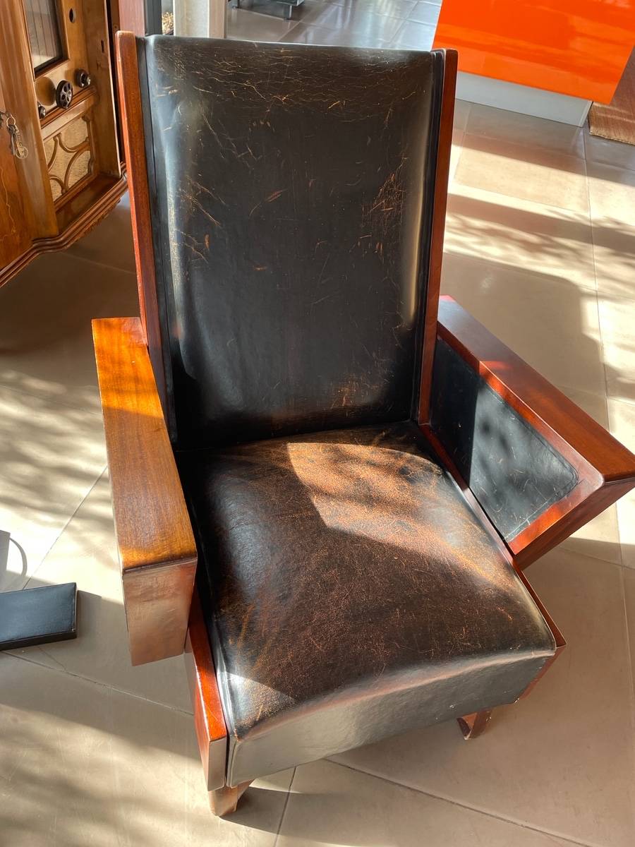 Vends fauteuil club cuir vintage années 50