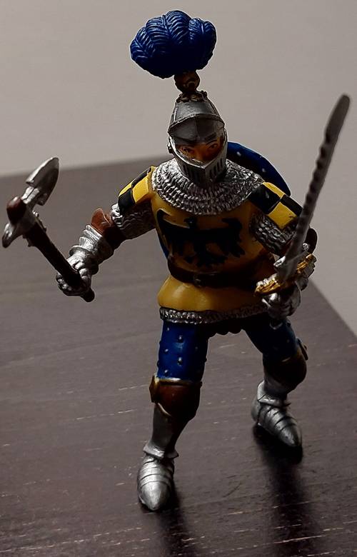 Vends figurine Papo 2002 Fantasy - Chevalier au cimier - bleu - très bon état voir neuf