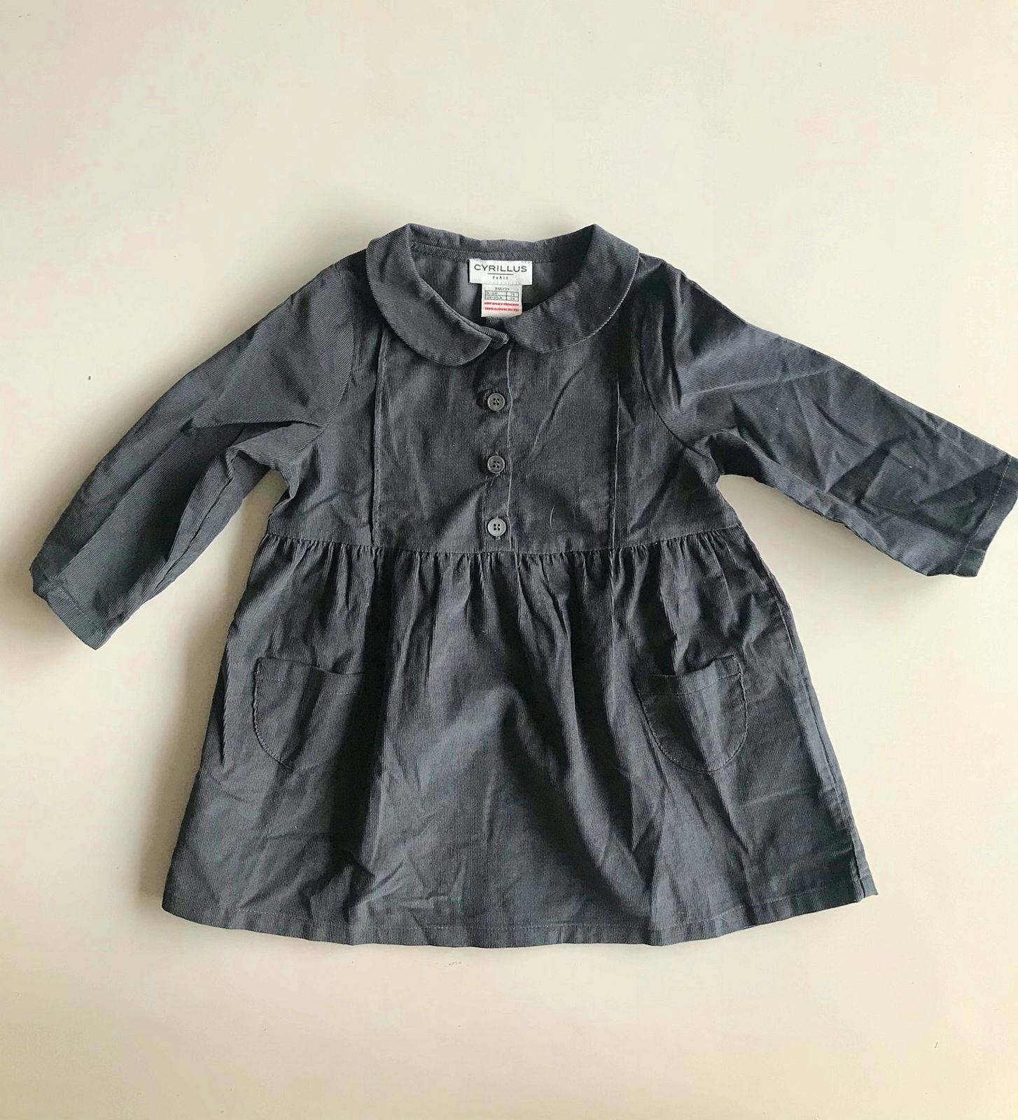Robe Cyrillus Neuve Sans étiquettes - Taille 14 Ans (164 Cm) - Coton épais Rayé Bleu Marine Et Blanc