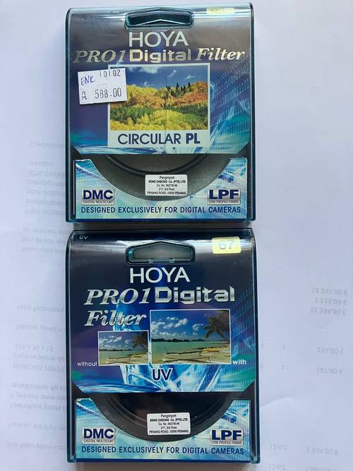 Filtre polarisant HOYA / filtre Anti UV HOYA diamètre 67 mm