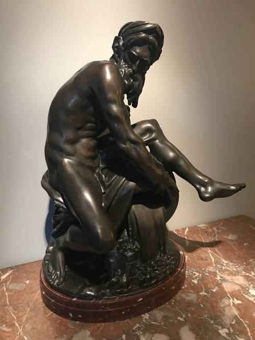 Fleuve par Caffieri en Bronze