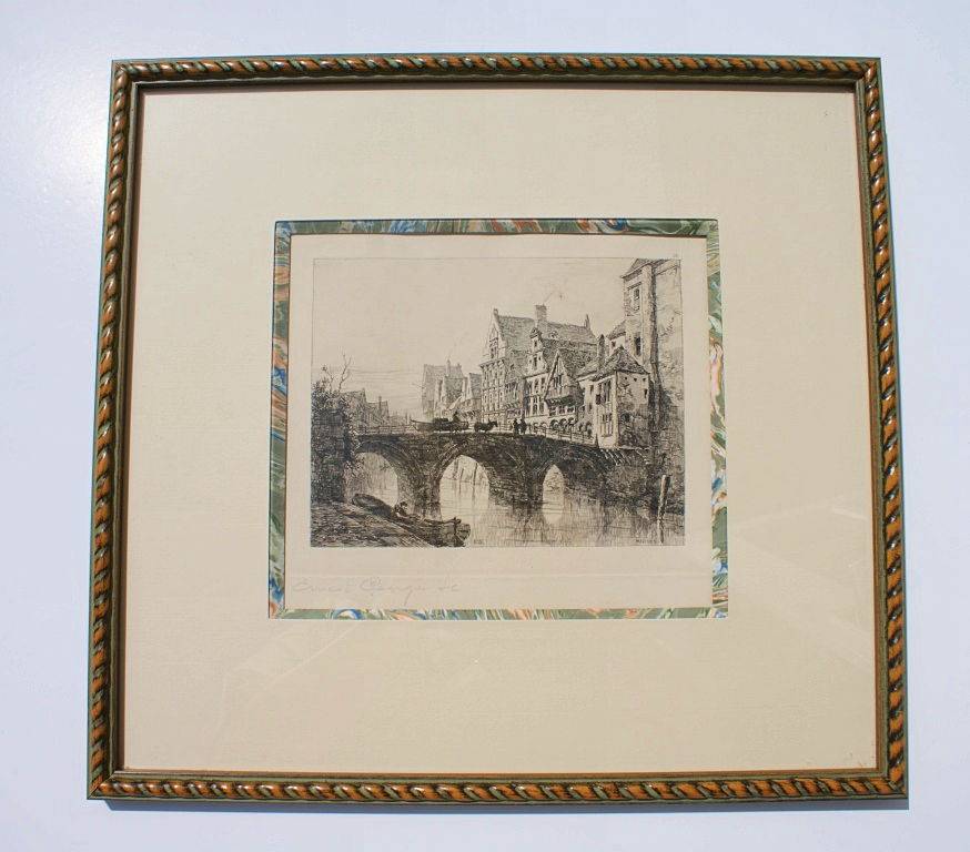 Eau forte de Ernest GEORGE (1839 - 1922) - représentant Malines