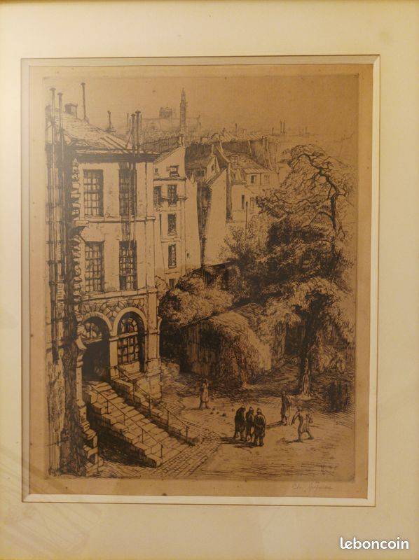 Eau forte signée Charles HEYMAN 1881-1915