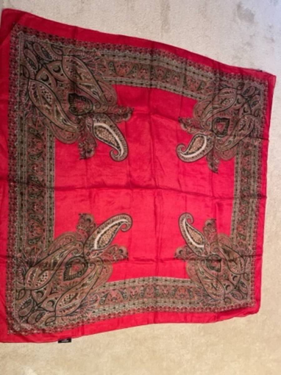 Foulard Jim Thompson mousseline de soie rouge