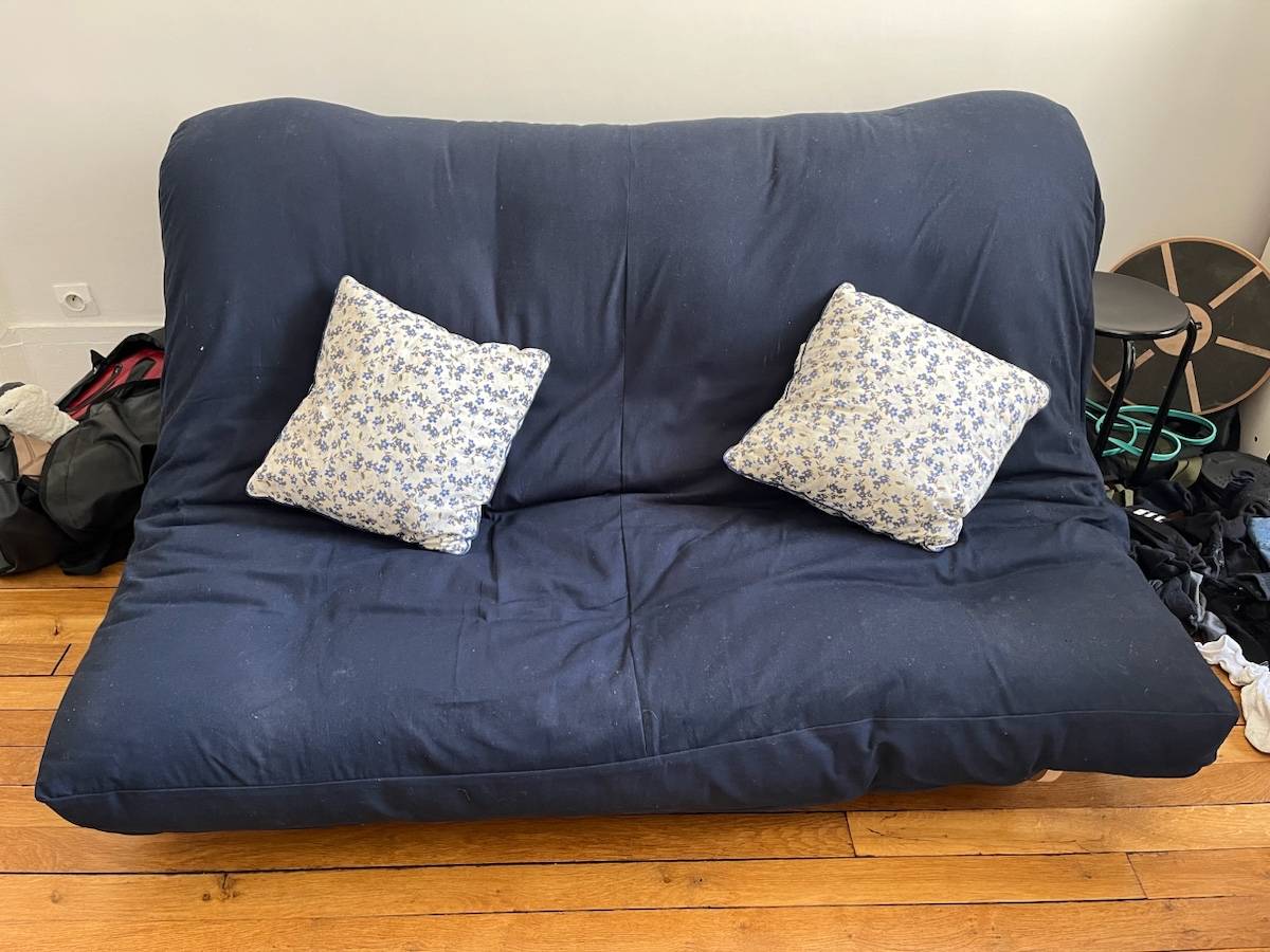 Futon Canape lit méridienne 160x200cm sur Gens de Confiance