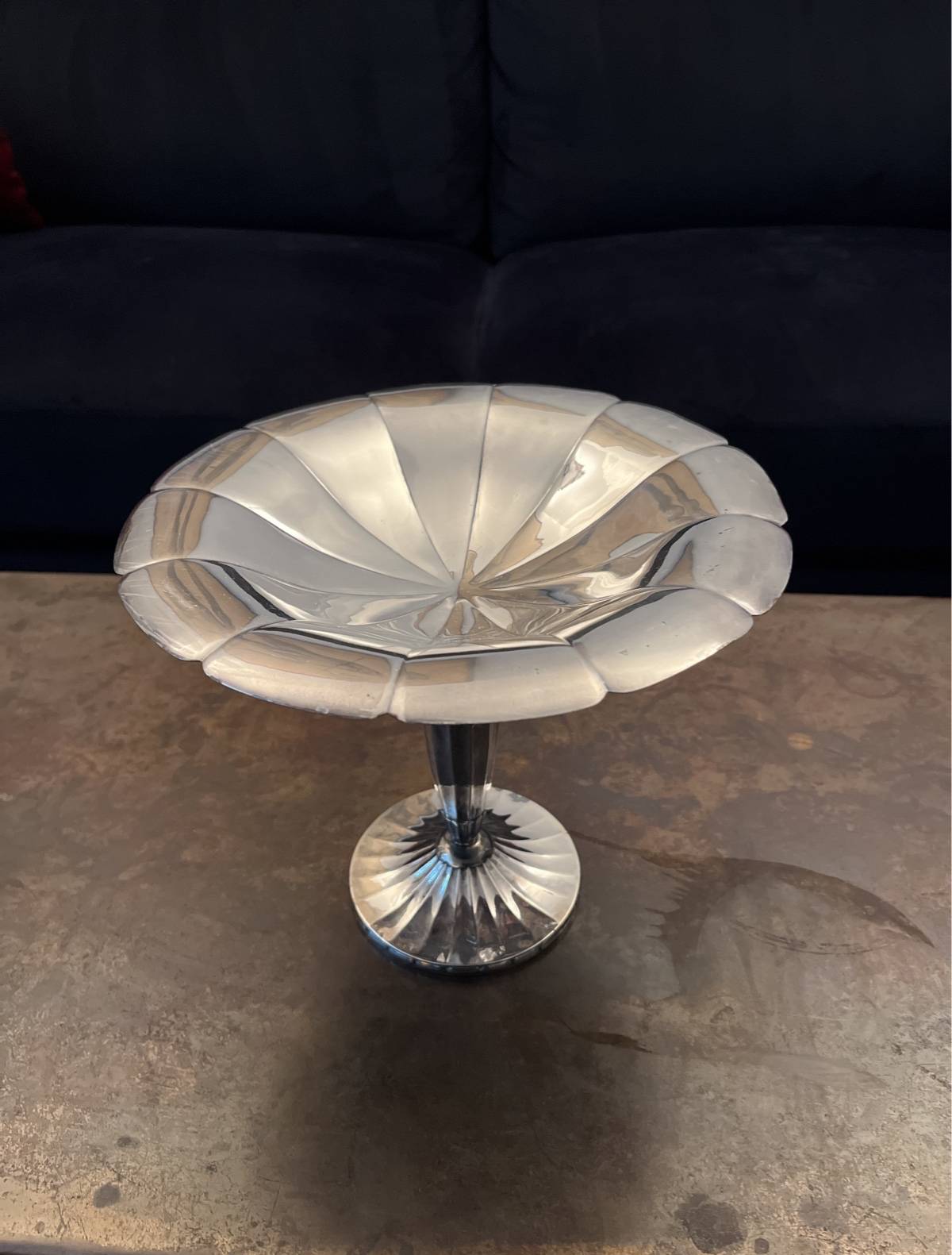 Gallia coupe sur pied métal argenté