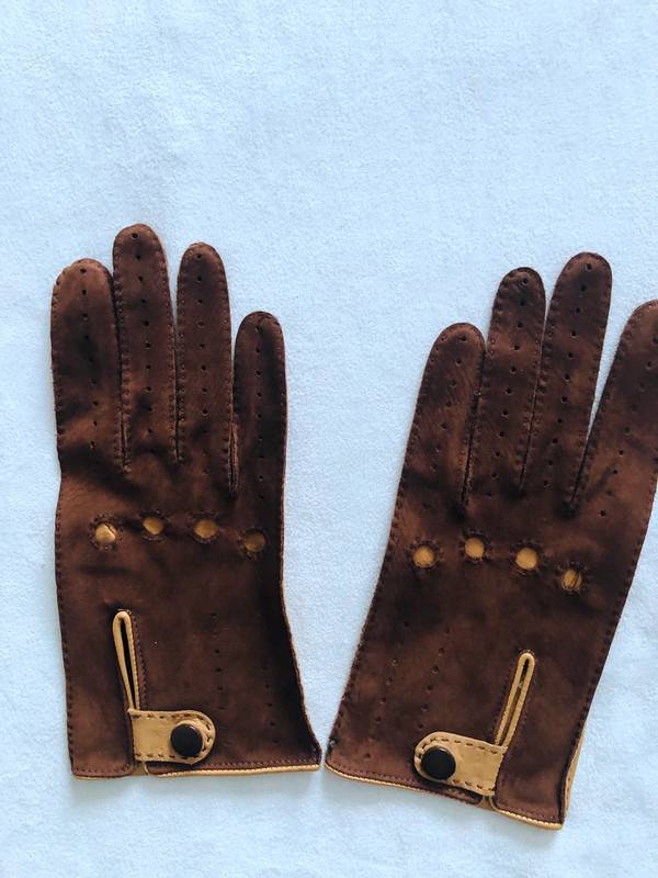 Vends gants de conduite en daim bi-color sans doublure et respirant - Taille L