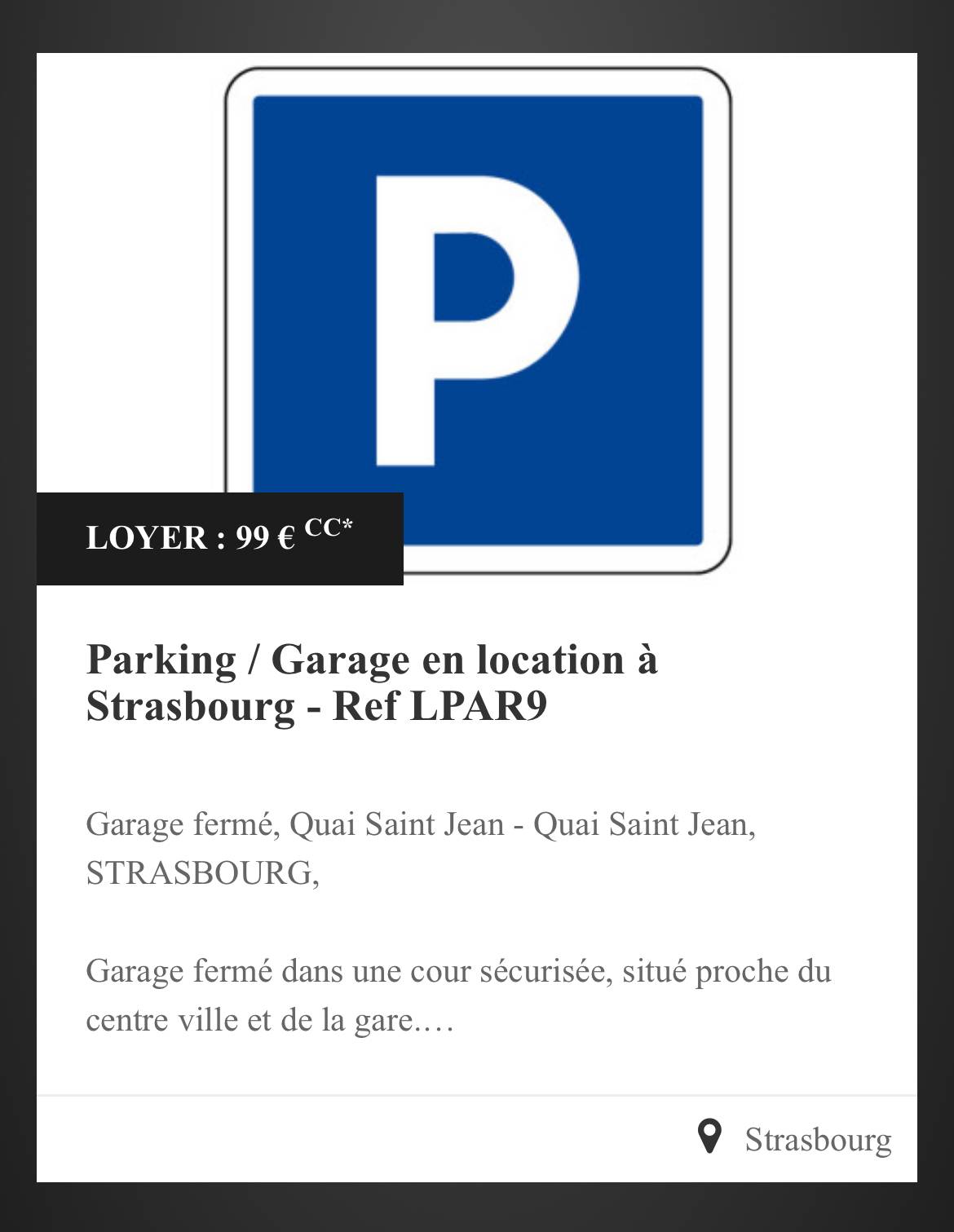 Une photo de l’annonce
