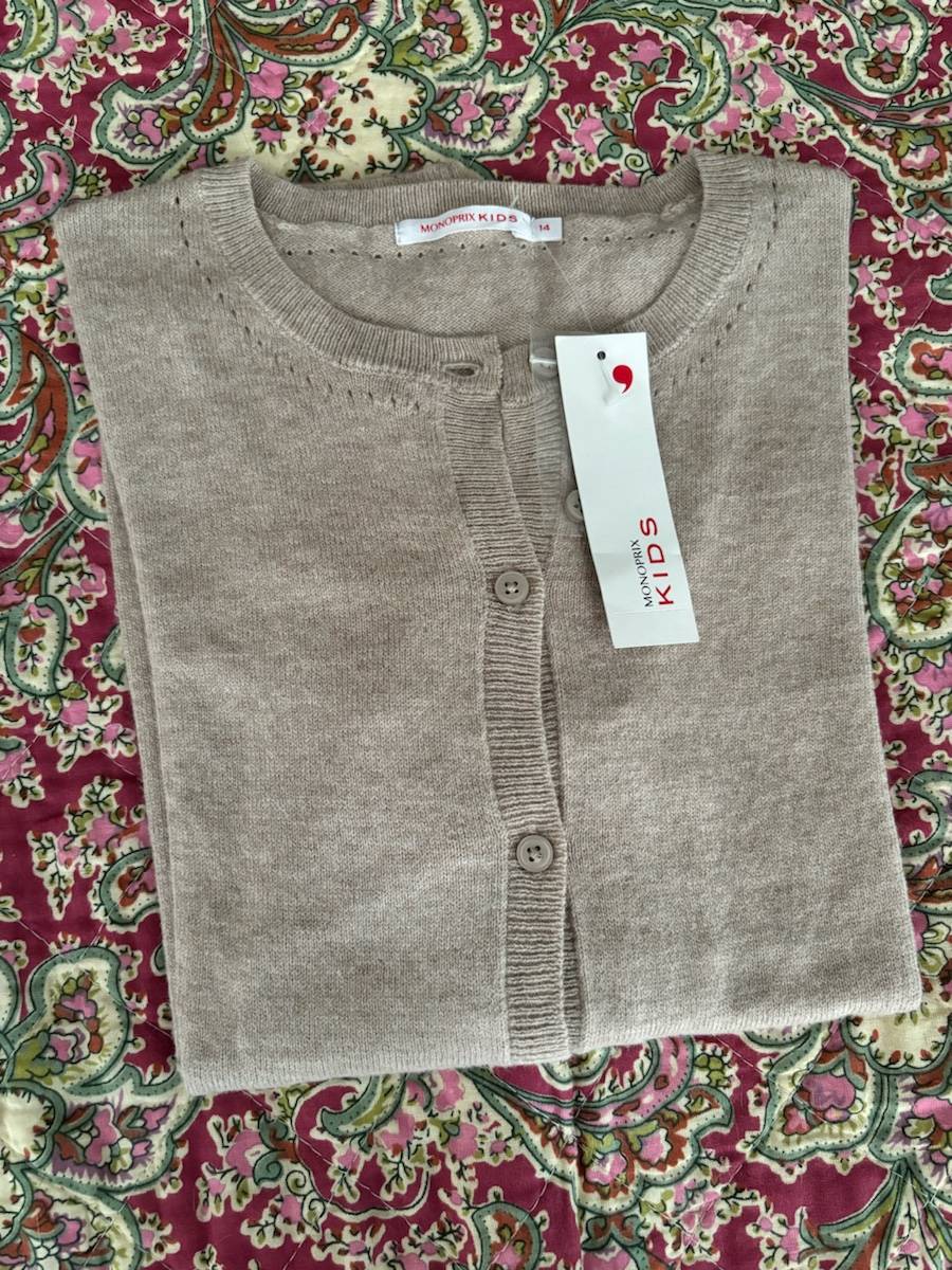Vends gilet beige Neuf avec étiquette - Monoprix Kids - 14 ans