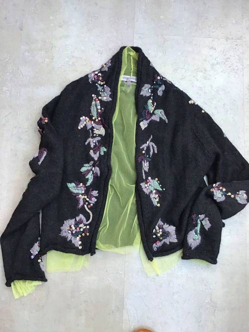 Gilet noir avec broderies T L SportMax