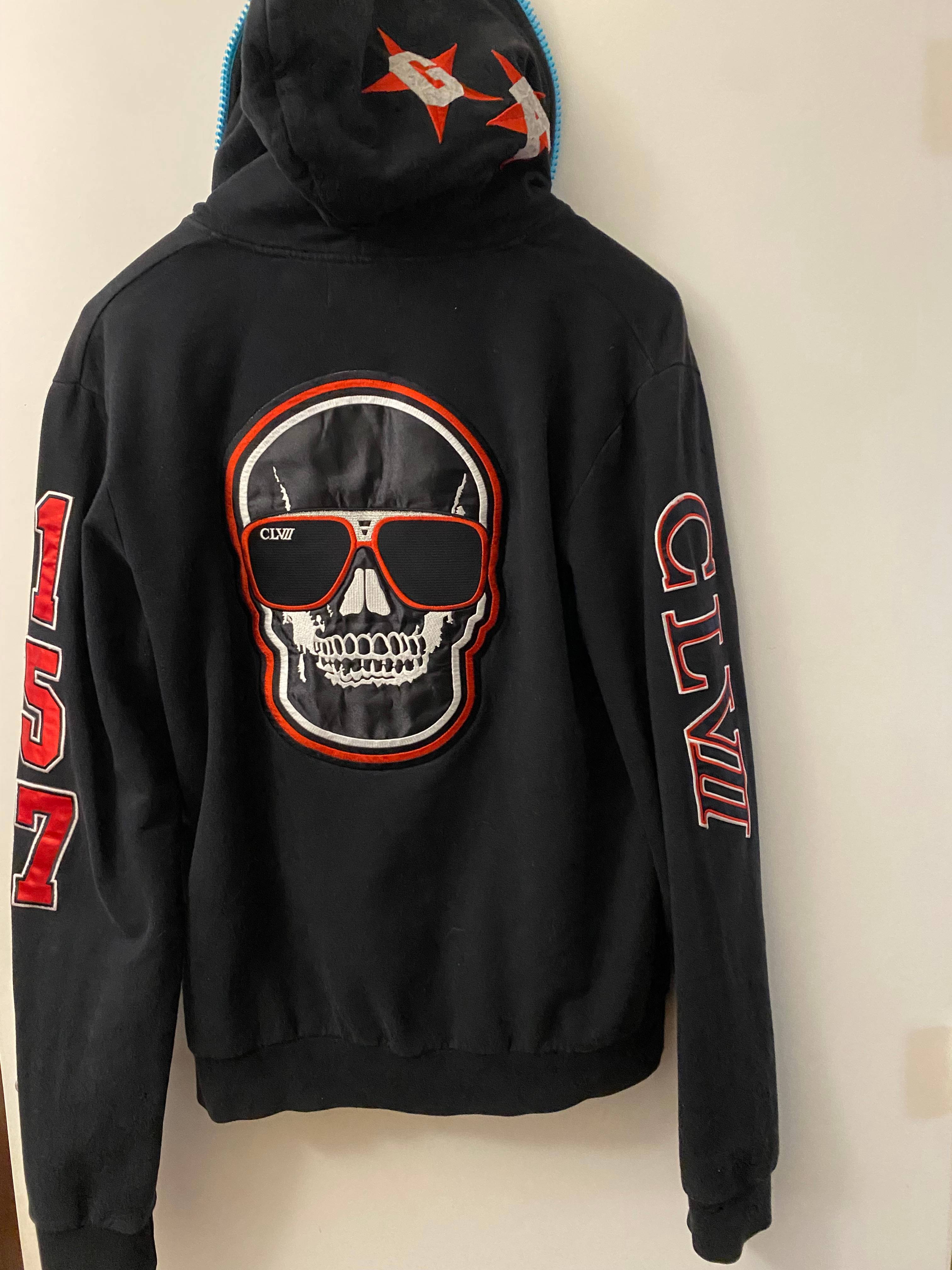 Sweet noir capuche, homme, collector, tête de mort CLVII taille L