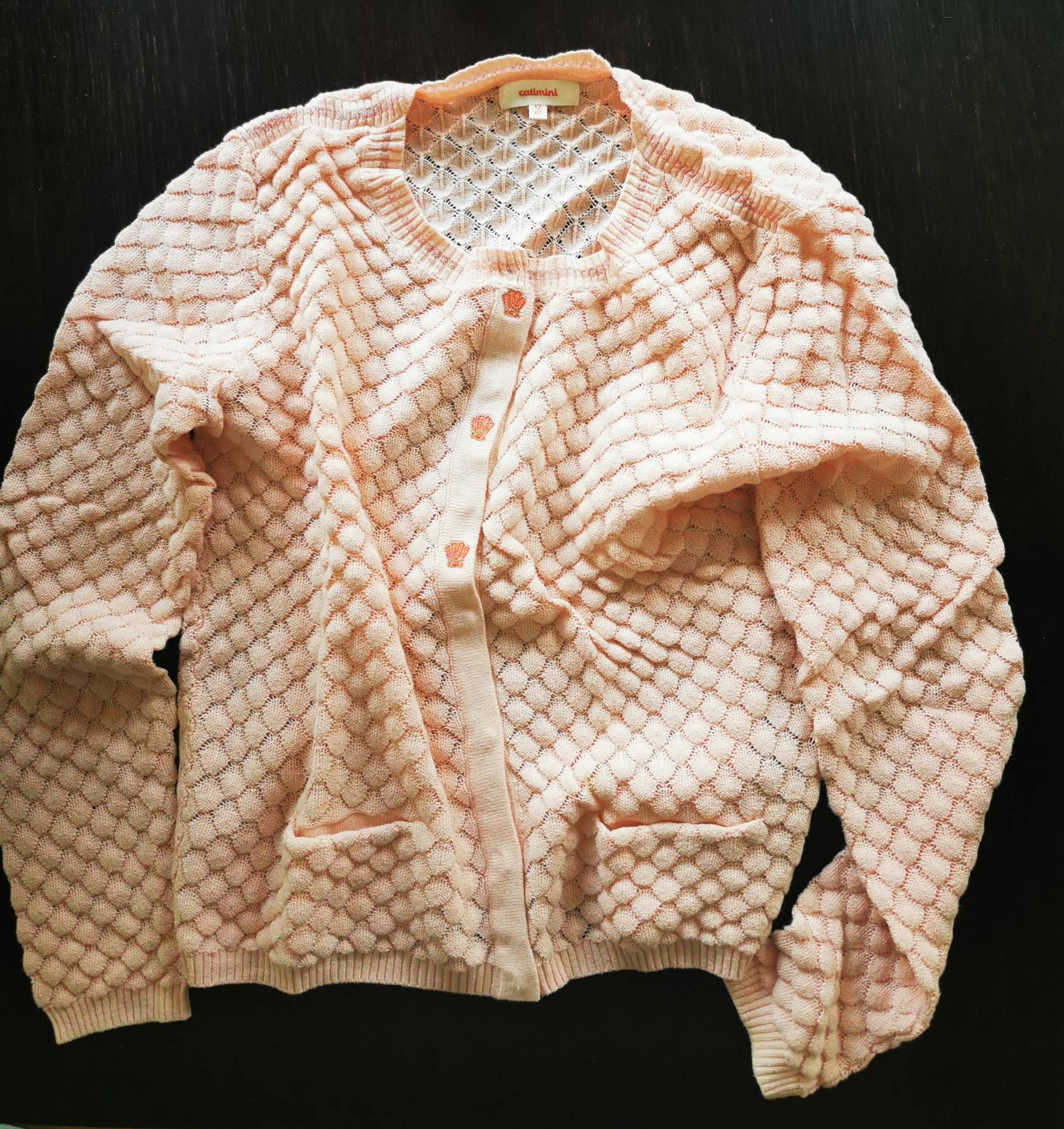 Gilet CATIMINI Pour Fille - Taille 12 Ans - Couleur Kaki - Occasion En Très Bon état - Style Brodé