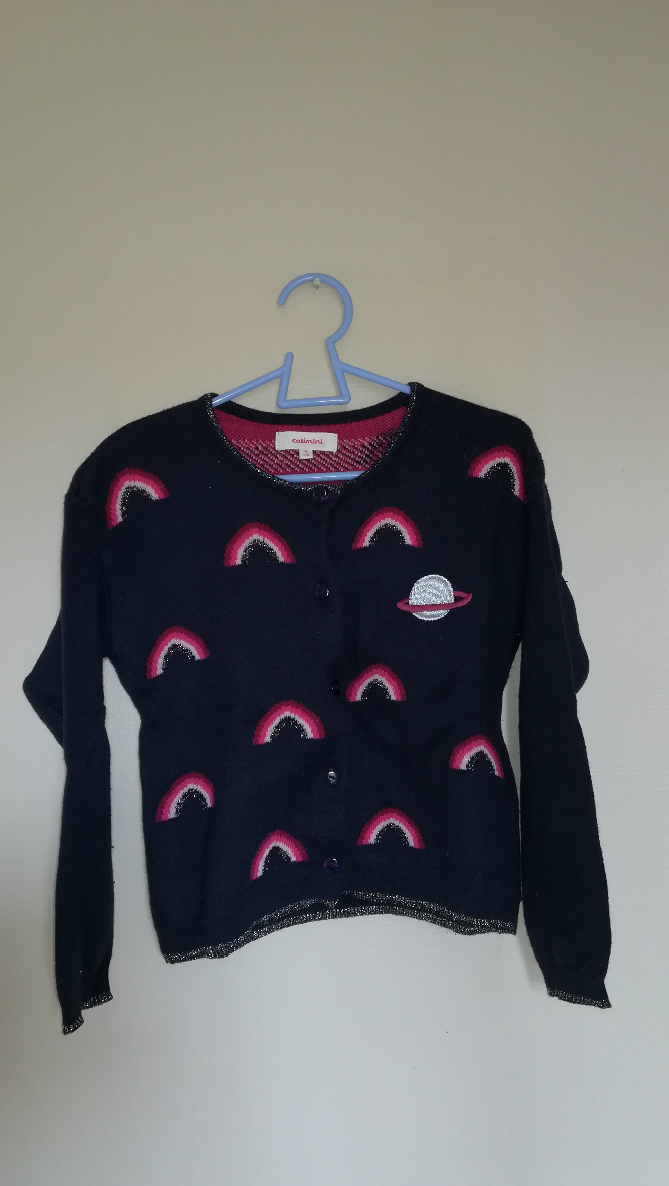 Cardigan Fille Catimini Taille 4 Ans – Occasion En Très Bon état, Idéal Pour L'école